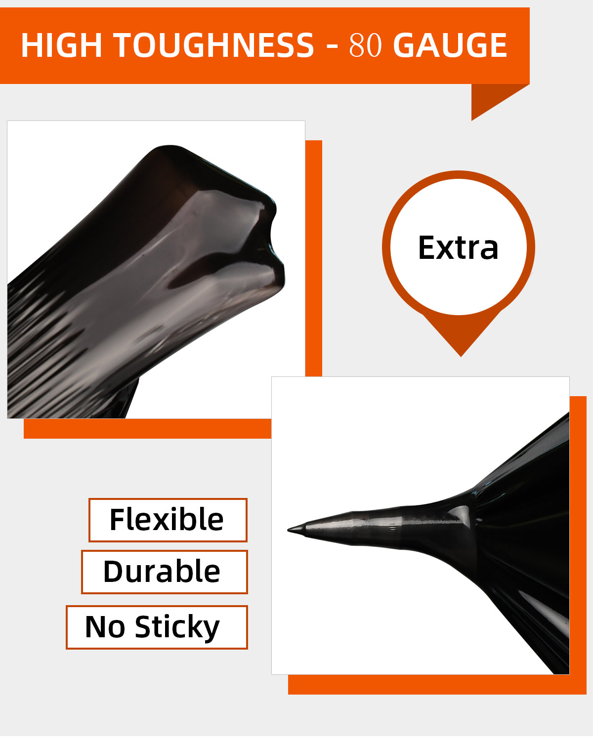 Película estirable negra de 18" – 1500 pies, 80 micras | Film industrial para tarimas a prueba de manipulaciones (paquete de 4 rollos)