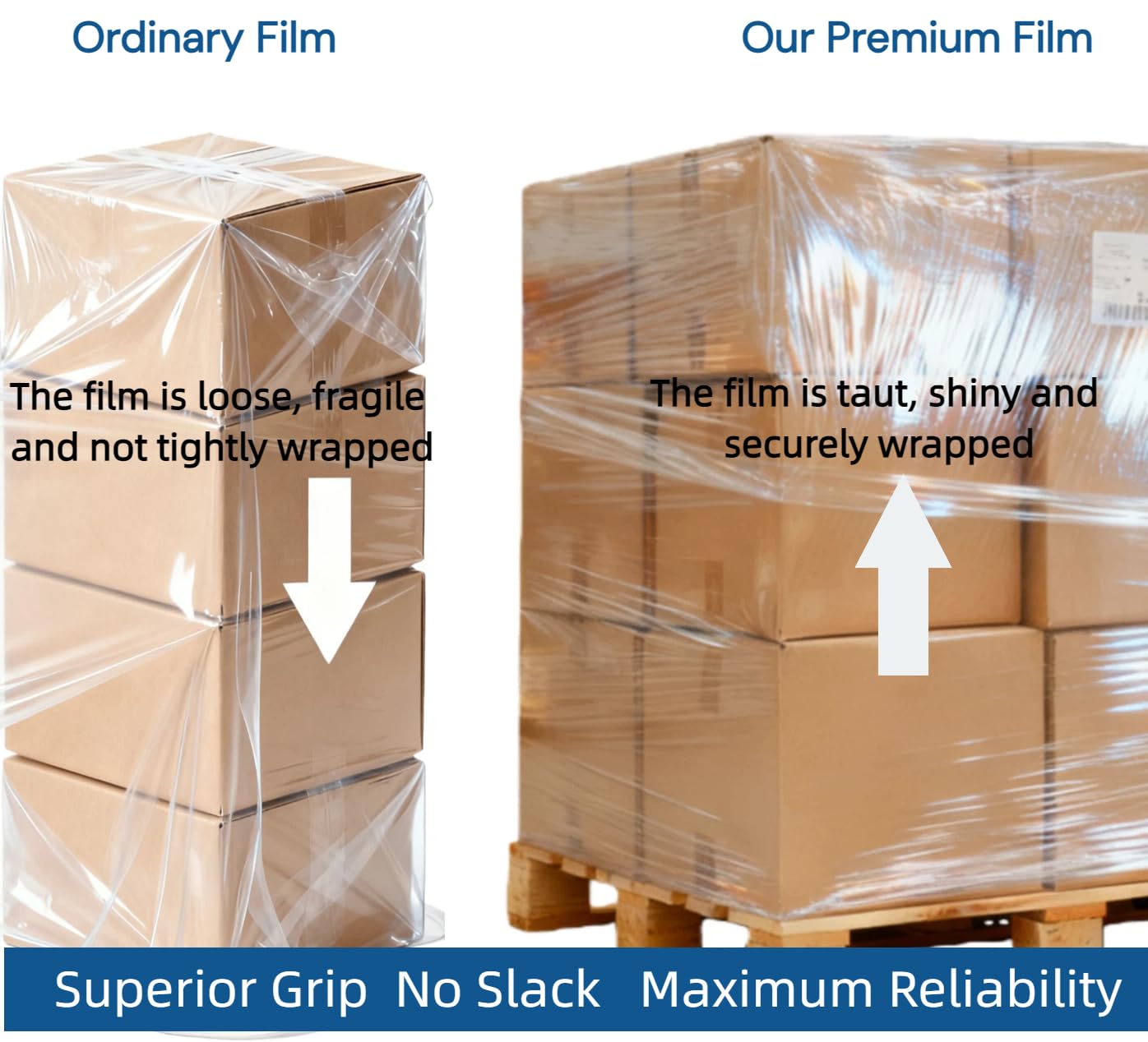 Película estirable transparente de 18" – 1500 pies, 80 micras | Film plástico para tarimas, almacén y mudanzas (paquete de 4 rollos)